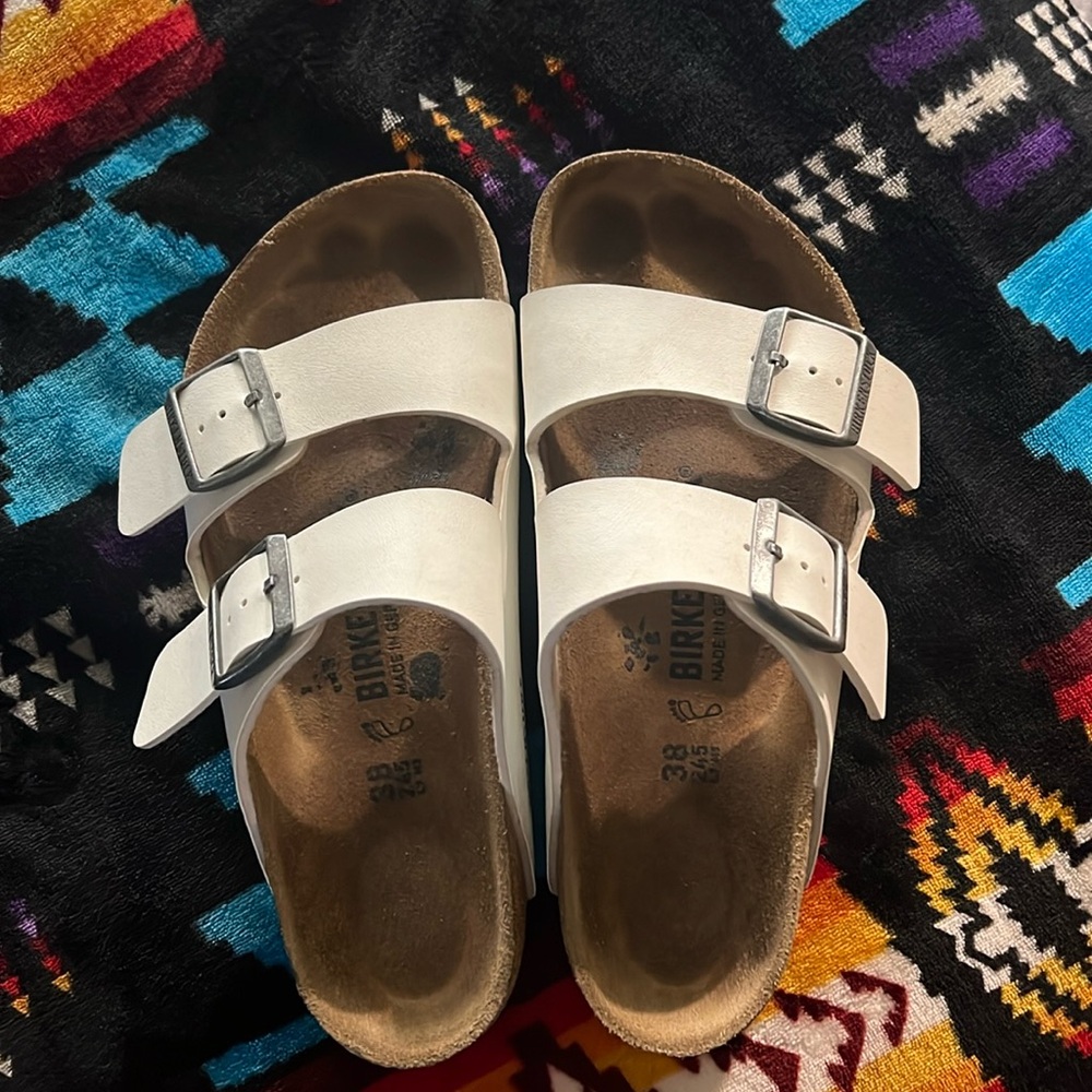 Birkenstocks size 8 or size 38. Only wore a handful of times.